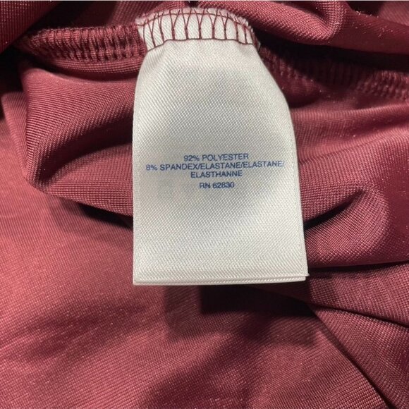 Lands End Womens Valour Floral Blouse Maroon Shimmer Shirt Plus Size 3X u - Picture 7 of 8